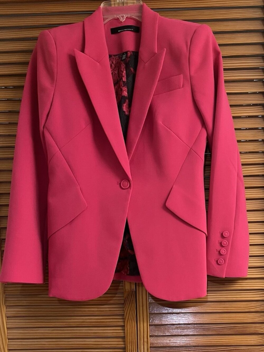 Women Petite, White House Black Market,  ONE BUTTON BLAZER Size 2P